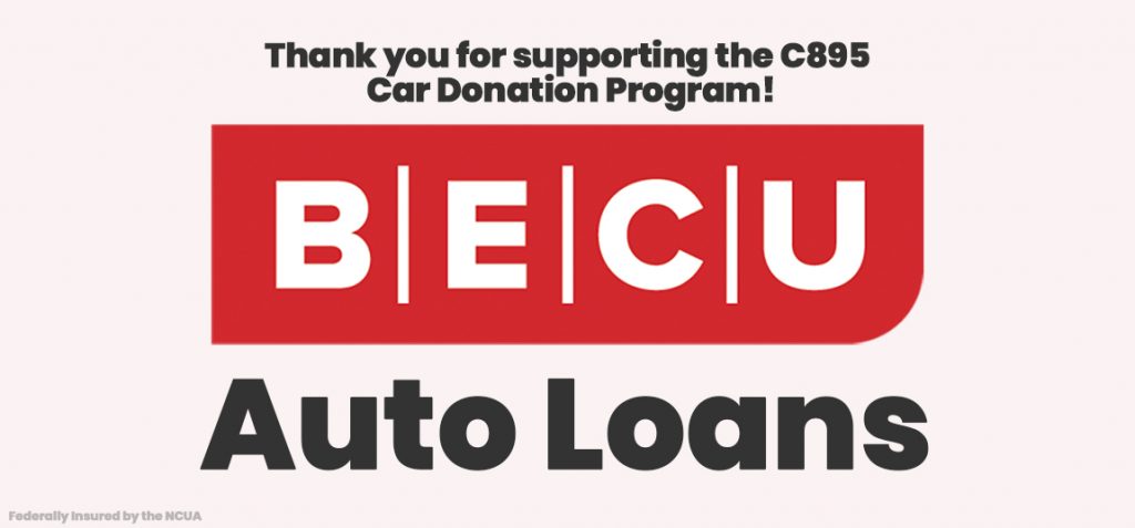 White and red clickable ad for BECU Bank Autoloans