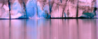 "Calm Before the Ice". Calm water in front of a glacier. Credit: Glacier Bay National Park and Preserve, National Park Service, public domain [I].