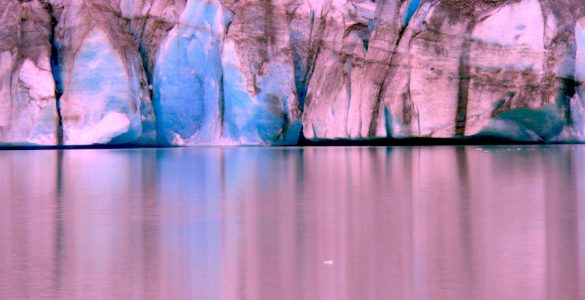 "Calm Before the Ice". Calm water in front of a glacier. Credit: Glacier Bay National Park and Preserve, National Park Service, public domain [I].