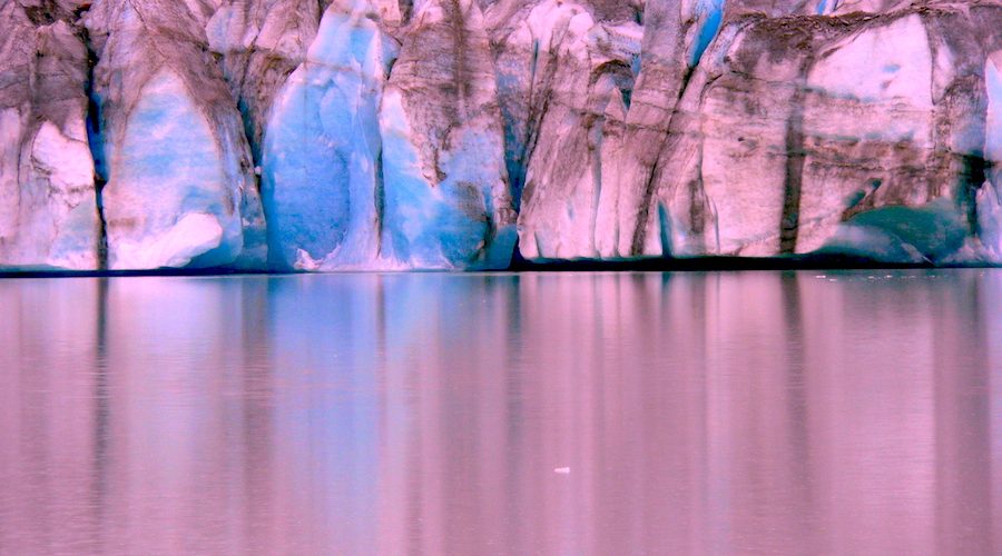 "Calm Before the Ice". Calm water in front of a glacier. Credit: Glacier Bay National Park and Preserve, National Park Service, public domain [I].