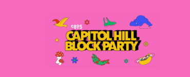 The words "Capitol Hill Block Party" with the C895 logo on a pink background
