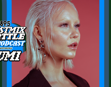 An image of LUMI with the words "Guest Mix Seattle: The Podcast feauring LUMI with an image of the Space Needle