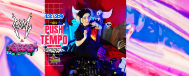 A colorful background with the words "Push The Tempo with Jimni Cricket, Friday 10-midnight" with logos for DJs GRAZ and Bloodcode