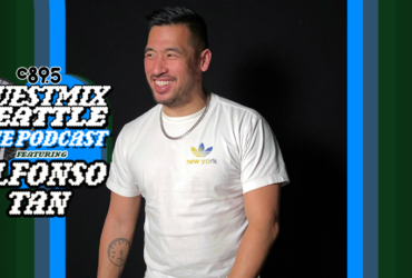 An image of Alfonso Tan with the words "Guest Mix Seattle: The Podcast feauring Sloane Motion" with an image of the Space Needle