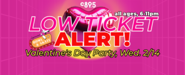 A pink background with the words "LOW TICKET ALERT!"