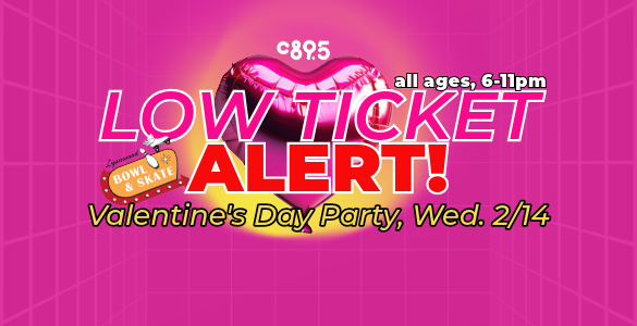 A pink background with the words "LOW TICKET ALERT!"