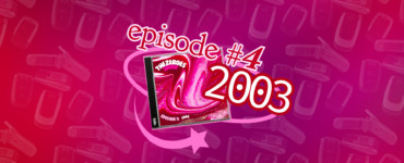 A CD case with an image of a pink and white swirling paint. With the words "The Zeroes Show, 2003, Episode 3"