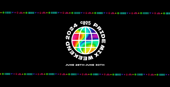 Logo of "C895 Pride Weekend 2024" featuring a colorful grid within a circle, text "JUNE 28TH-JUNE 30TH" below, set against a black background.