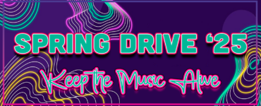 A graphic image with the words: Spring Drive '25 Keep the Music Alive!
