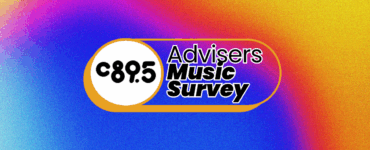 Logo of C88.5 Advisers Music Survey on a pink background.