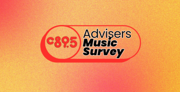 Logo of C895 with the text 'Advisers Music Survey' on an orange gradient background.