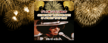 Promotional poster for 'It's a Vibe with DJ Lady Love', celebrating Black Music Month with a tribute to Sly Stone, featuring an image of Sly Stone in a wide-brimmed hat and sunglasses.