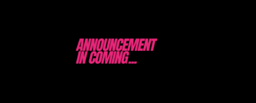 Black background with "Announcement in coming..." in bright pink
