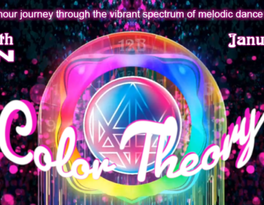 Promotional banner for "Color Theory's Afterglow with Madeon" event on December 28, 2025, featuring a colorful, neon-lit graphic with music and event details.