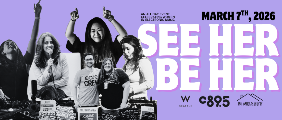 Images of female DJs playng and also talking into microphones