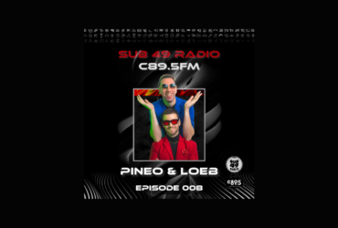 Promotional banner for Sub 49 Radio C89.5FM featuring two DJs in brightly colored suits.