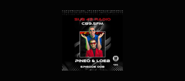 Promotional banner for Sub 49 Radio C89.5FM featuring two DJs in brightly colored suits.