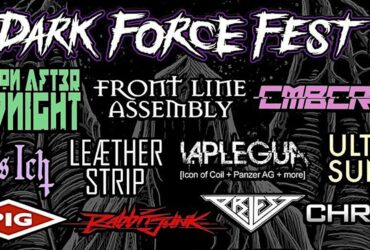 A bunch of bands play ing Dark Force Fest 26