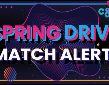 Colorful graphic featuring the text "Spring Drive Match Alert!" with geometric patterns and the logo "C89.5" in the top right corner.