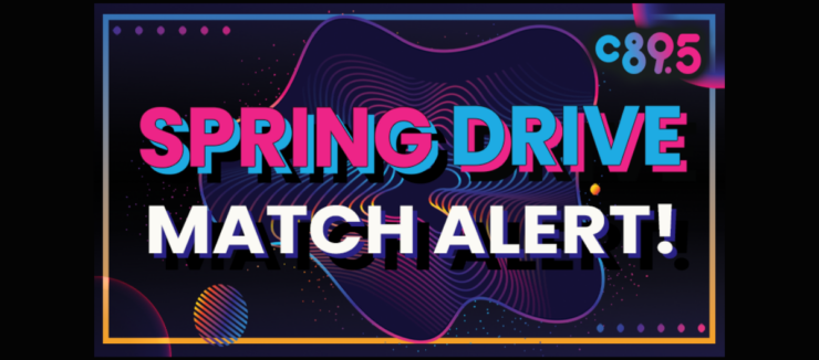 Colorful graphic featuring the text "Spring Drive Match Alert!" with geometric patterns and the logo "C89.5" in the top right corner.