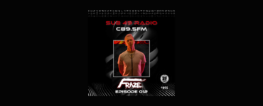Cover art for "Sub 49 Radio" on C89.5 FM featuring Fraze for Episode 012. It shows a centered photo of a person with a neutral expression, surrounded by abstract black and red design elements and logos for Sub 49 Radio and C89.5 FM.
